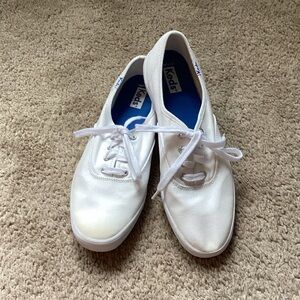 Keds White Canvas Lace-Up Sneakers